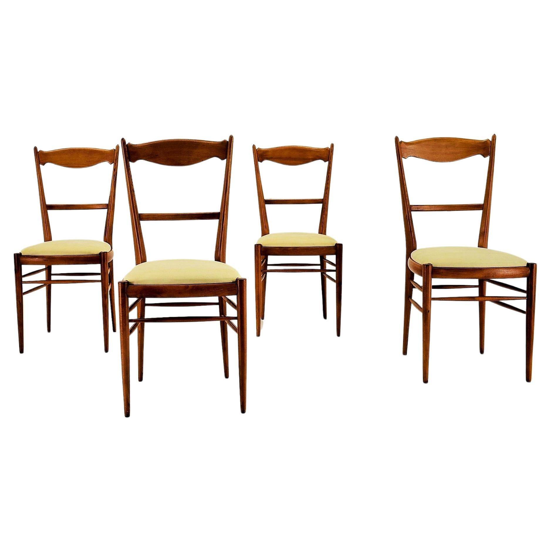 1970s set of 4 dining chairs by Drevotvar, Czechoslovakia