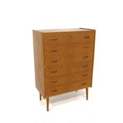 Commode scandinave "tallboy" en teck, Suède, 1960
