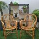 Duo de fauteuils en rotin années 70
