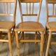 Set of 5 Luterma light blond wood bistro chairs from the 50s