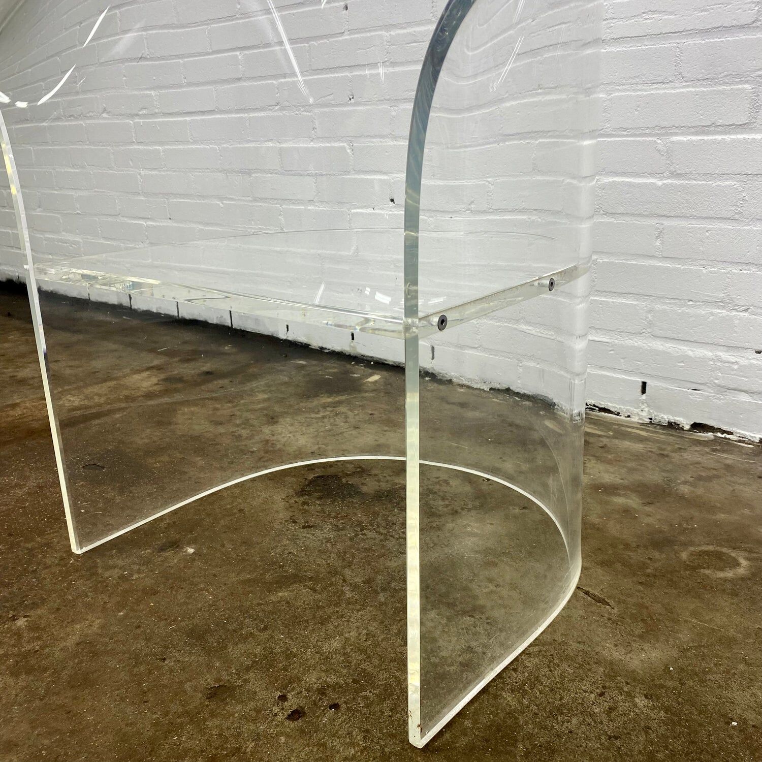 Fauteuil vintage en verre acrylique fabriqué par Charles Hollis Jones