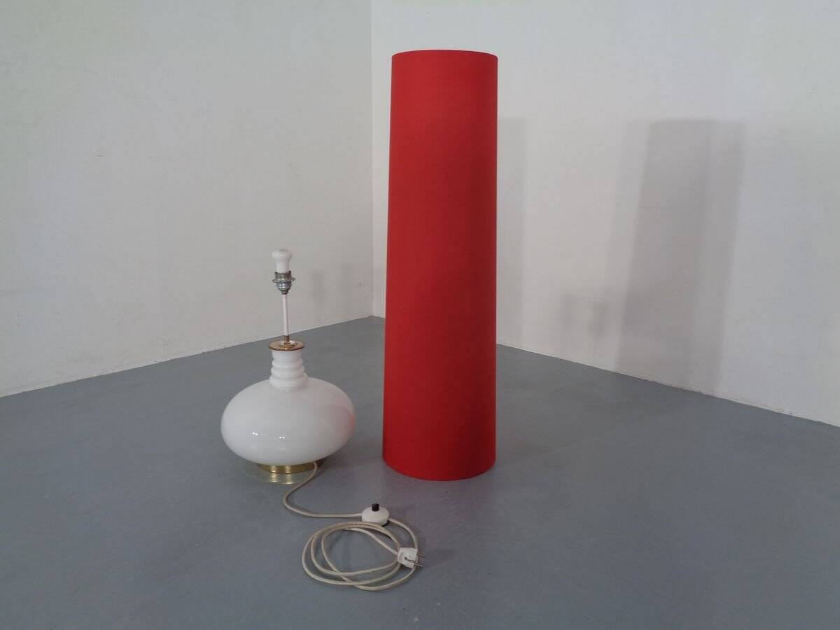 Floor lamp with illuminated glass stand from Doria Leuchten, 1960s.