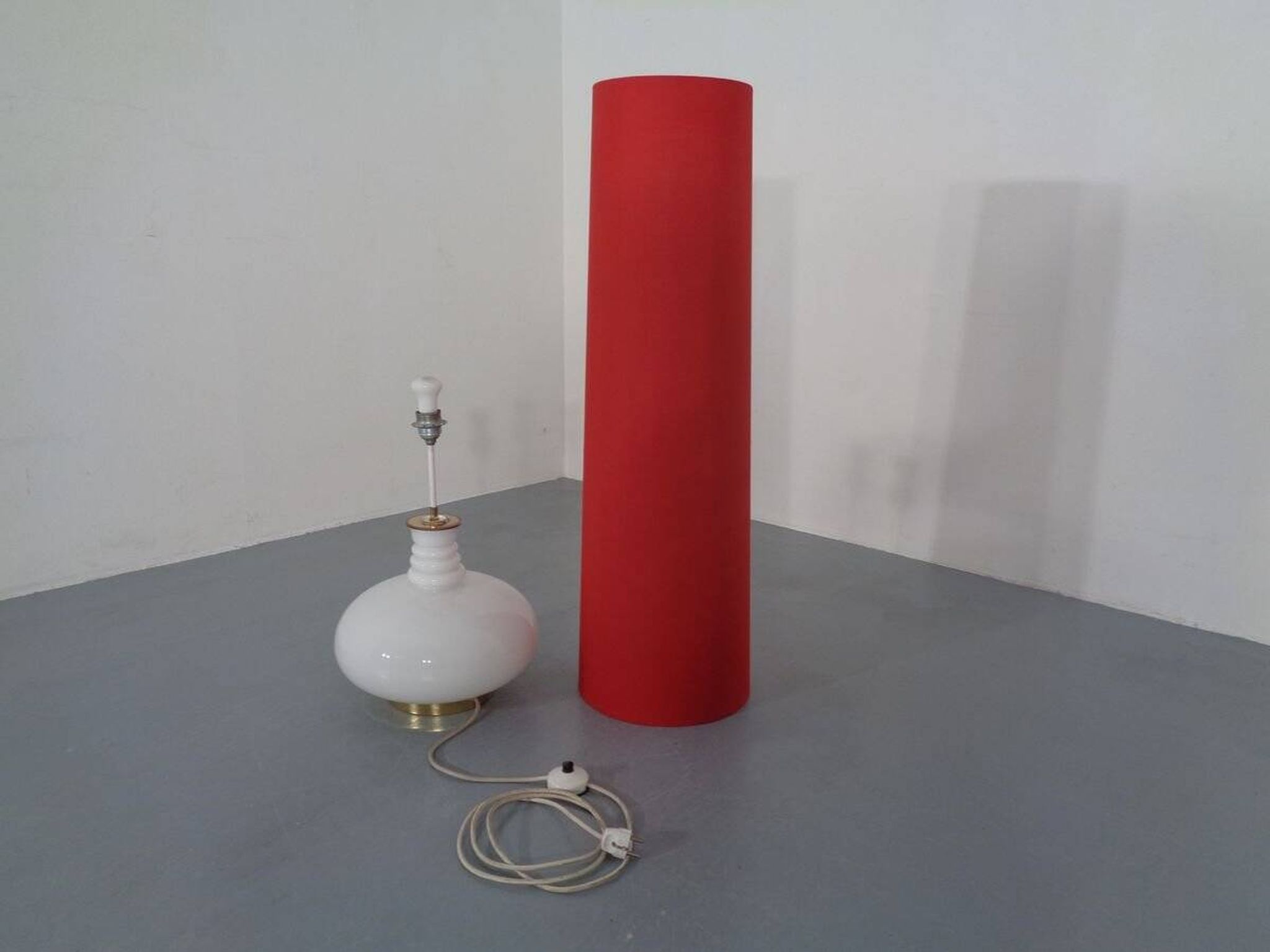 Floor lamp with illuminated glass stand from Doria Leuchten, 1960s.