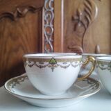 8 Art Deco Sigismond Maas cups Limoges porcelain