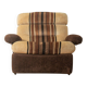 1970s Space Age armchair, velvet fabric, brown/beige.