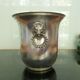 Champagne bucket decoration lion's head in silver metal