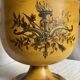Vintage 1960s painted metal ice bucket from Italy in yellow and gold.