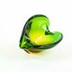 Sommerso glass platter in green and yellow, Murano, Italy, 1960s