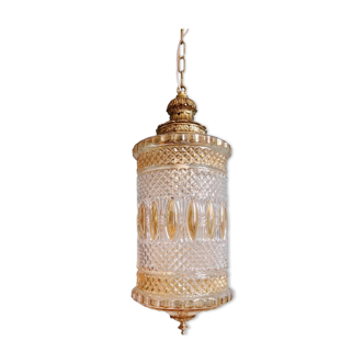 Suspension en verre et laiton, années 1960
