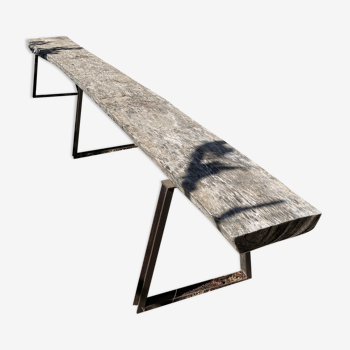 Banc industriel bois et fer