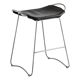 Contemporary organic bar stool Kitchen bar Old silver metal Black leather