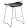 Contemporary organic bar stool Kitchen bar Old silver metal Black leather