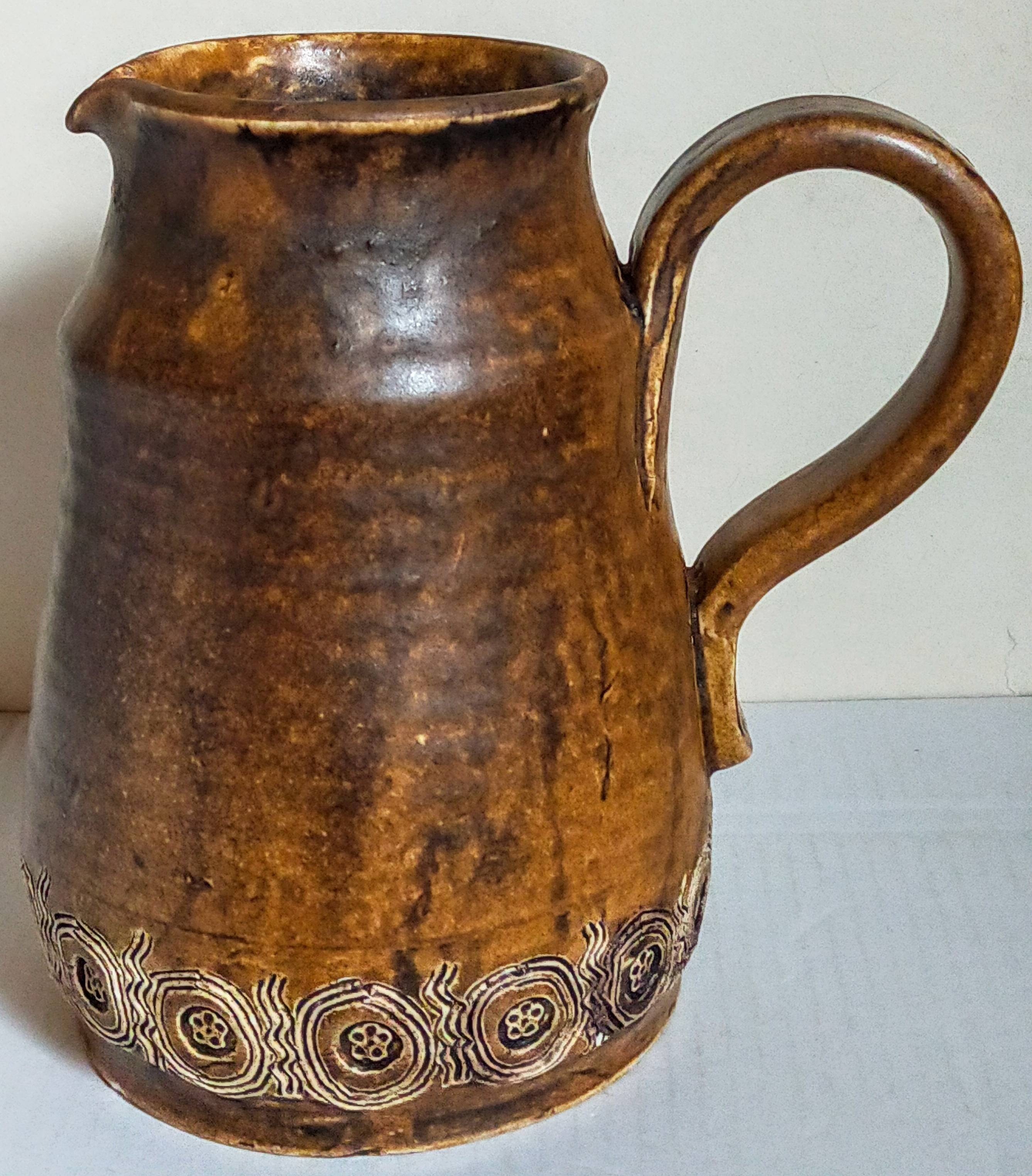 Ceramic potter's pitcher by F.CHEDEVILLE 20th century