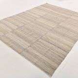 Brown & Cream Large Kilim Area Rug, 229x315Cm