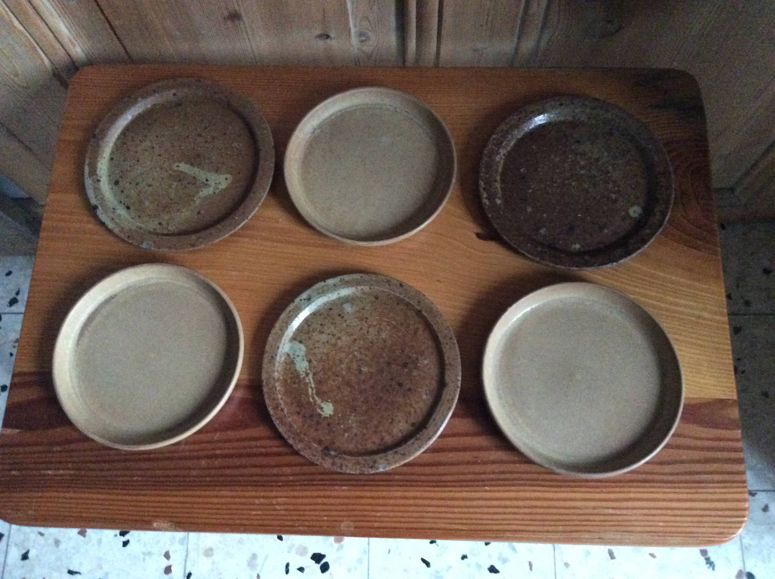 6 stoneware dessert plates