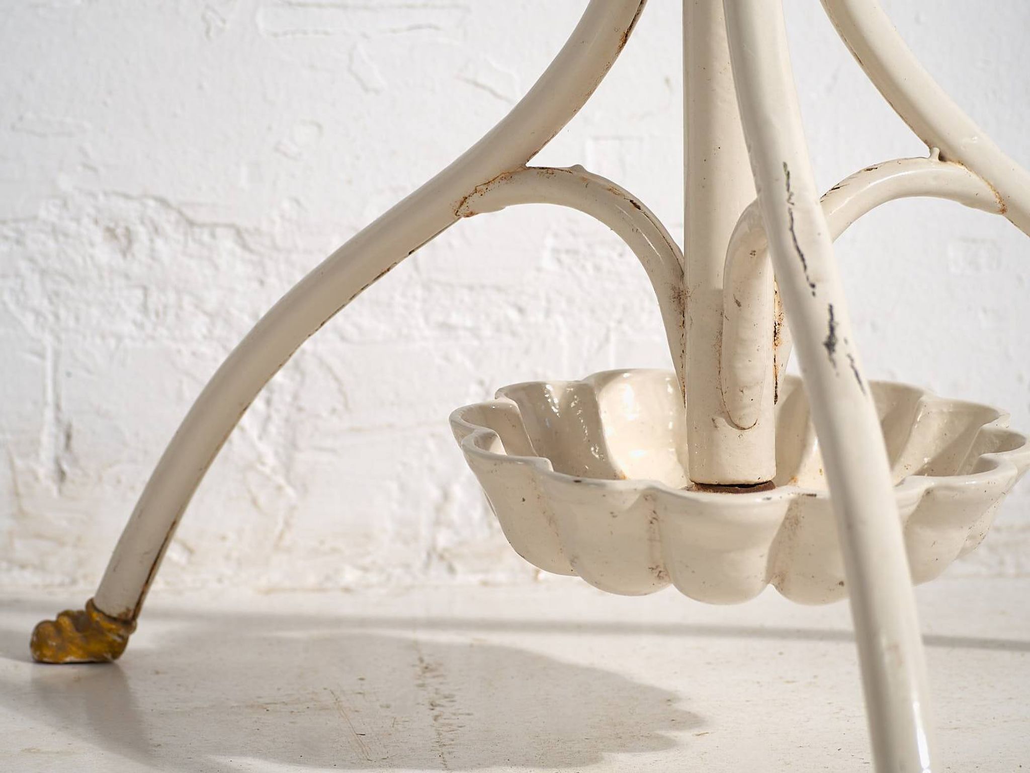 Antique white and gold floor coat rack (circa 1920)