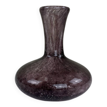 Vintage bubble glass soliflore vase in mauve/lilac.