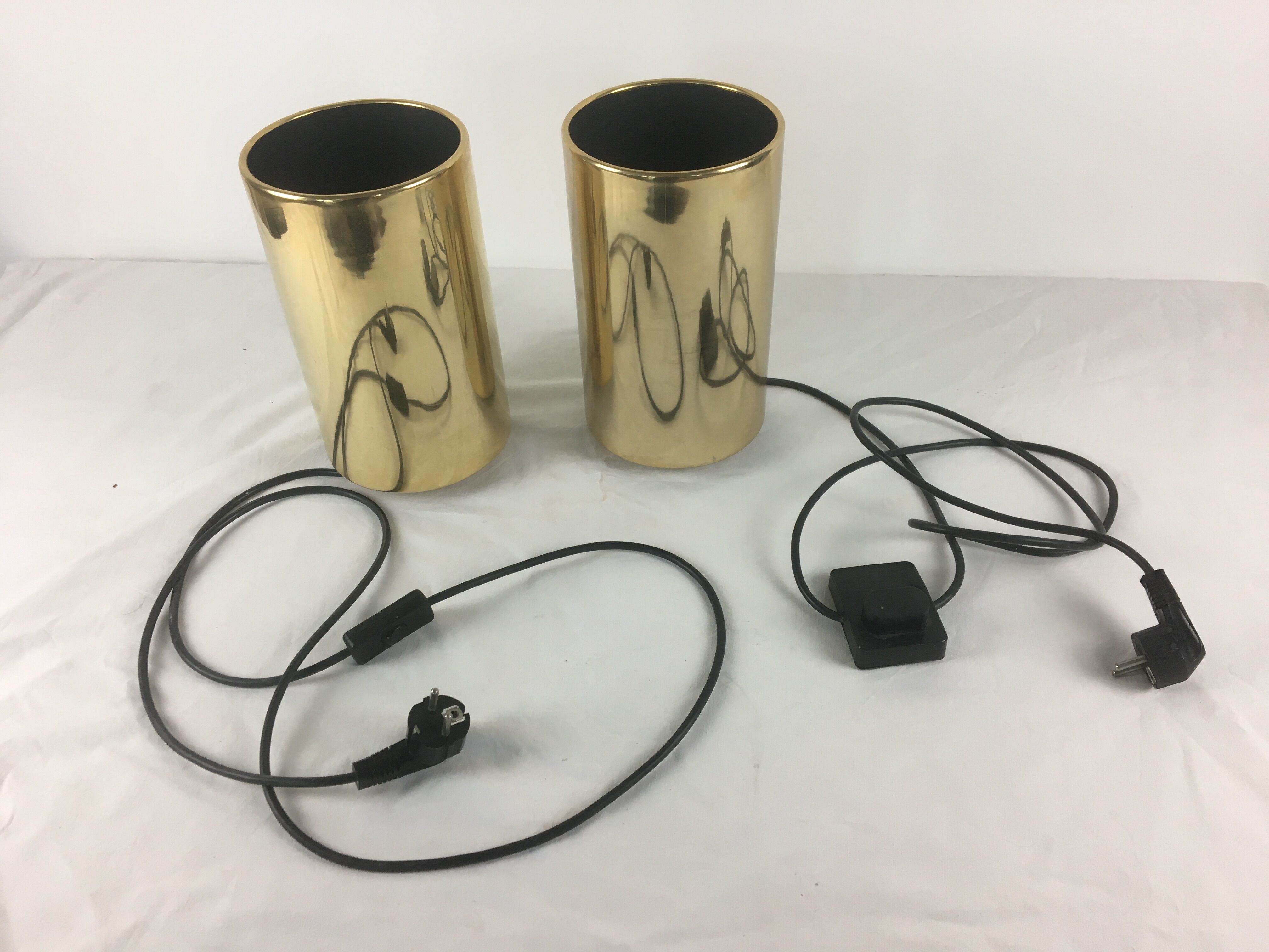 Pair of table lamps in brass model corfu by Roger Nathan