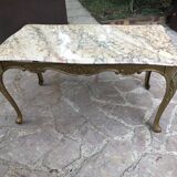 Gold bronze and marble coffee table