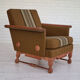 Ensemble de fauteuils bois de chêne laine état d’origine années 1970