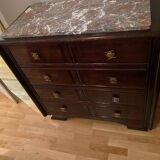 Art Deco bedroom set in walnut burl and marble