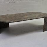 Vintage green and red marble coffee table