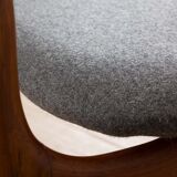 Set of 4 Schønning & Elgaards Danish teak chairs in gray wool upholstery