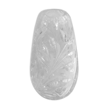 Antique crystal vase cut & polished flower design made in France