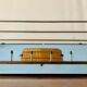 Vintage wall-mounted coat rack in wood and chrome metal with mirror