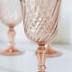 Set of 5 vintage Arcoroc Rosaline foot glasses