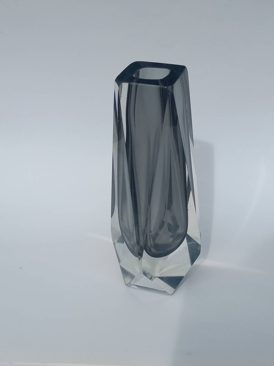 Faceted Murano Sommerso Vase by Flavio Poli