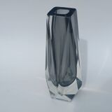 Faceted Murano Sommerso Vase by Flavio Poli