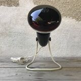 Lampe ancienne osram noir + support fil blanc + ampoule rouge années 70 vintage