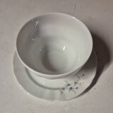 White porcelain sauceboat with blue flowers, winterling sauce bowl