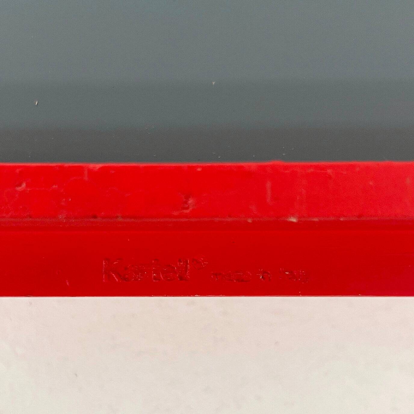 Pair of red mirrors by Anna Castelli Ferrieri for Kartell 1980