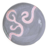 Set of 4 gray plates with rose patterns