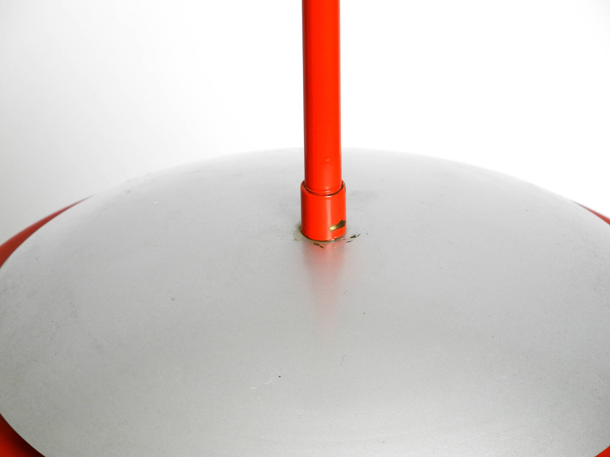 1960s spherical Space Age ceiling lamp with slats made of heavy metal