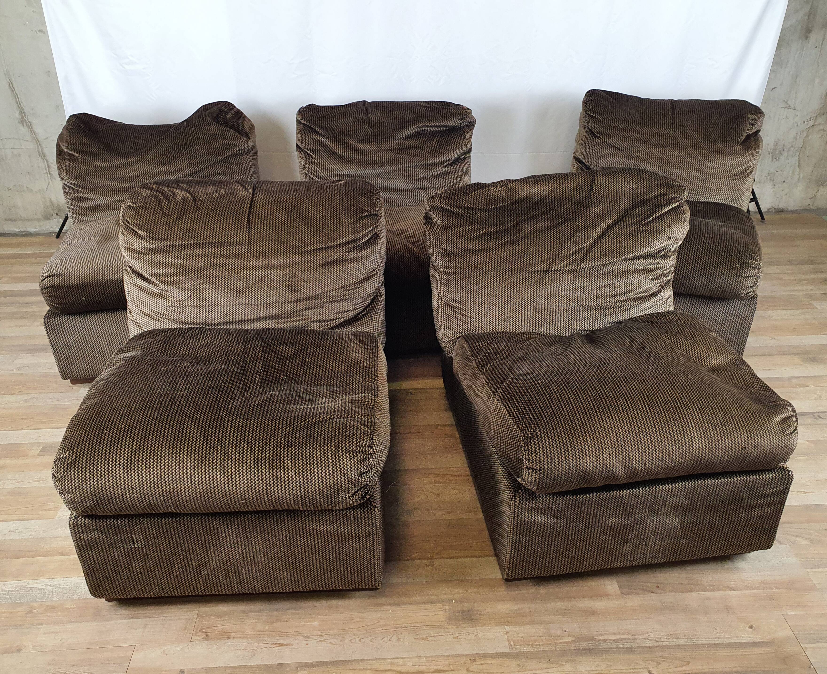 Canapé modulable 5 places en tissu