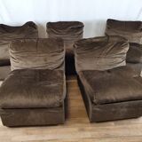 Canapé modulable 5 places en tissu