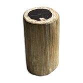 Table d'appoint en bois pétrifié, écorce blanche