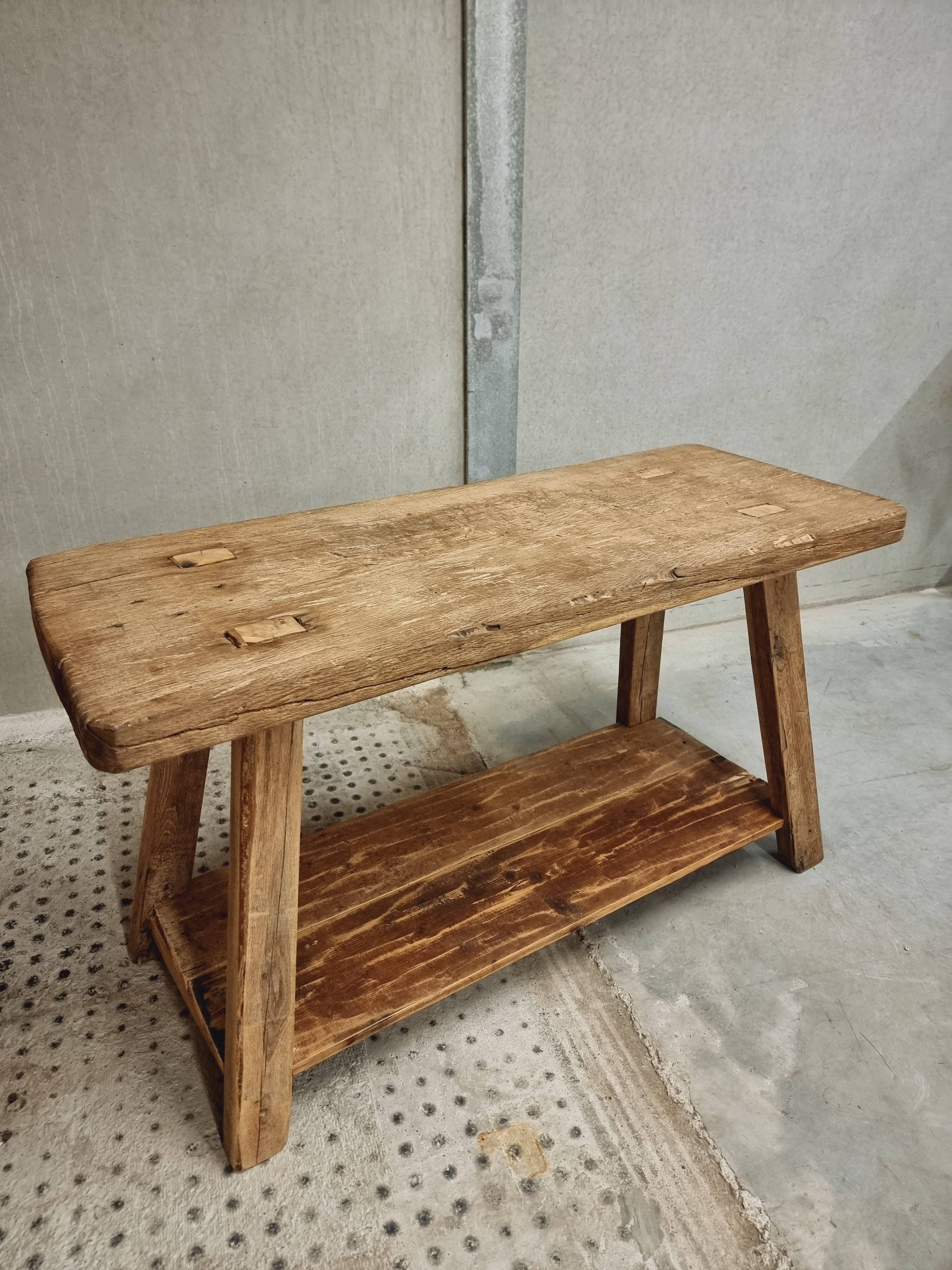 Old workbench work table bathroom furniture side table 55 x 137 cm