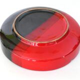 Cendrier en céramique Italy vintage rouge orange noir 1970 Bitossi pour Raymor