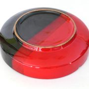 Vintage Italy red orange black ceramic ashtray 1970 Bitossi for Raymor
