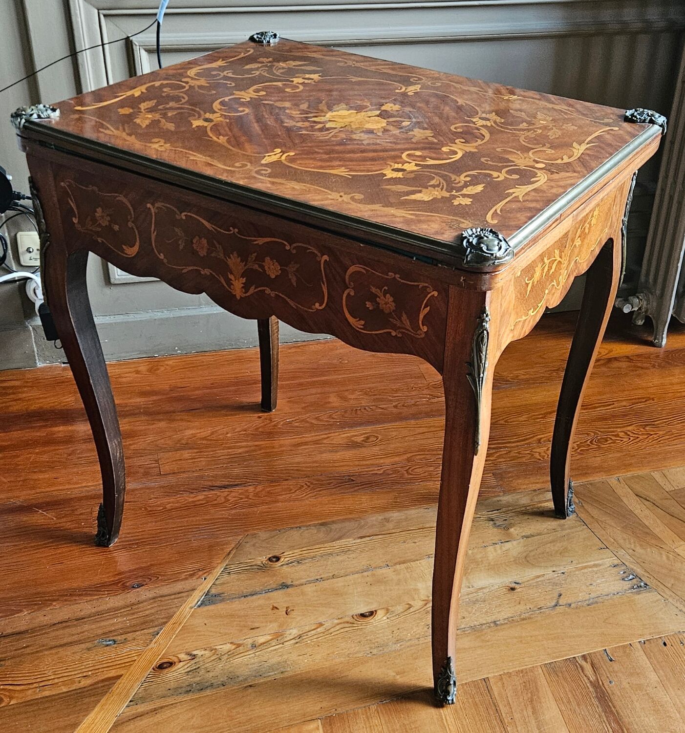 Game table in parquetry, Louis XV style