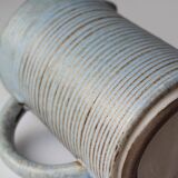 Turquoise Ribbed Mid-Century Ceramic Jug 1L