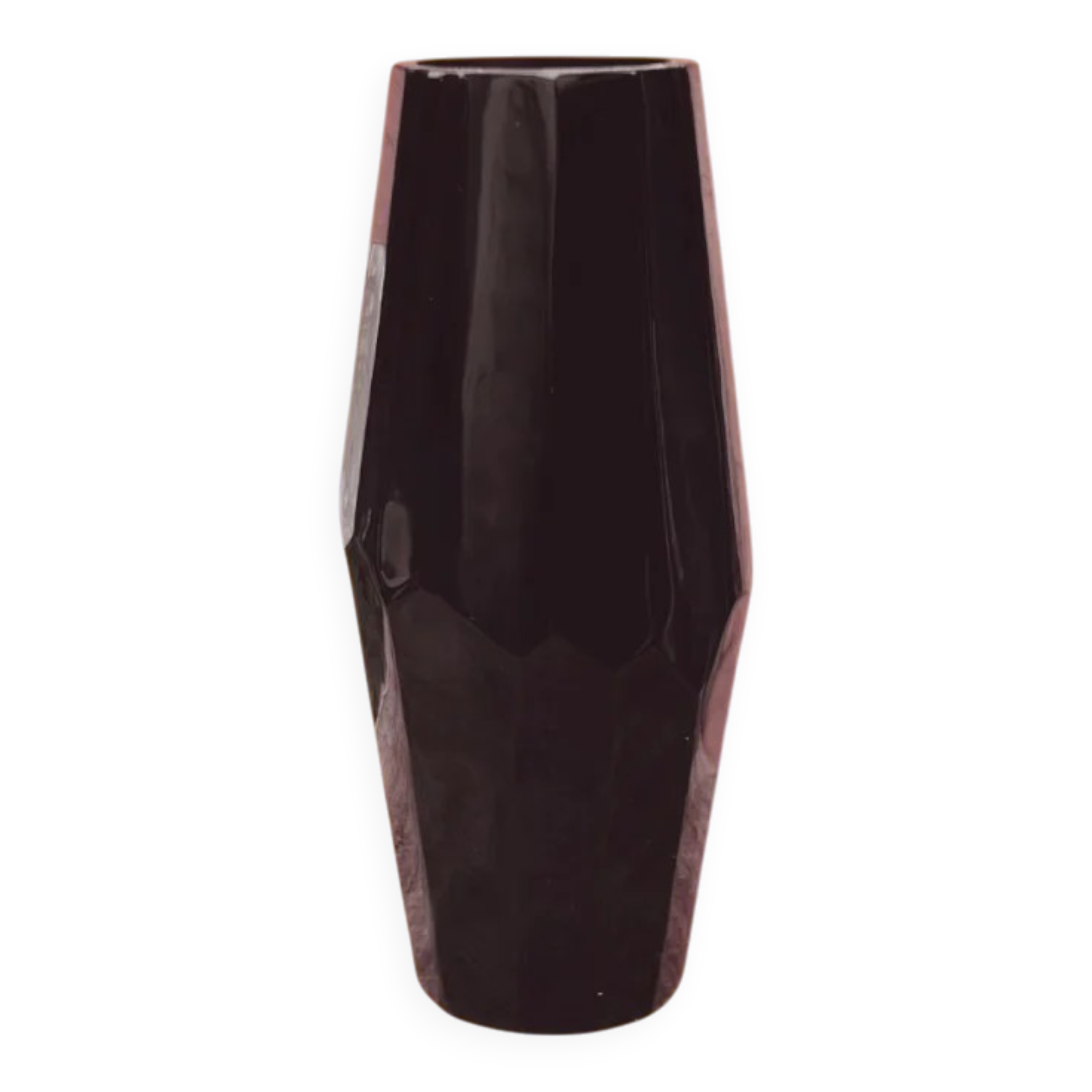 Large Ralph Lauren Home amethyst purple faceted glass vase
