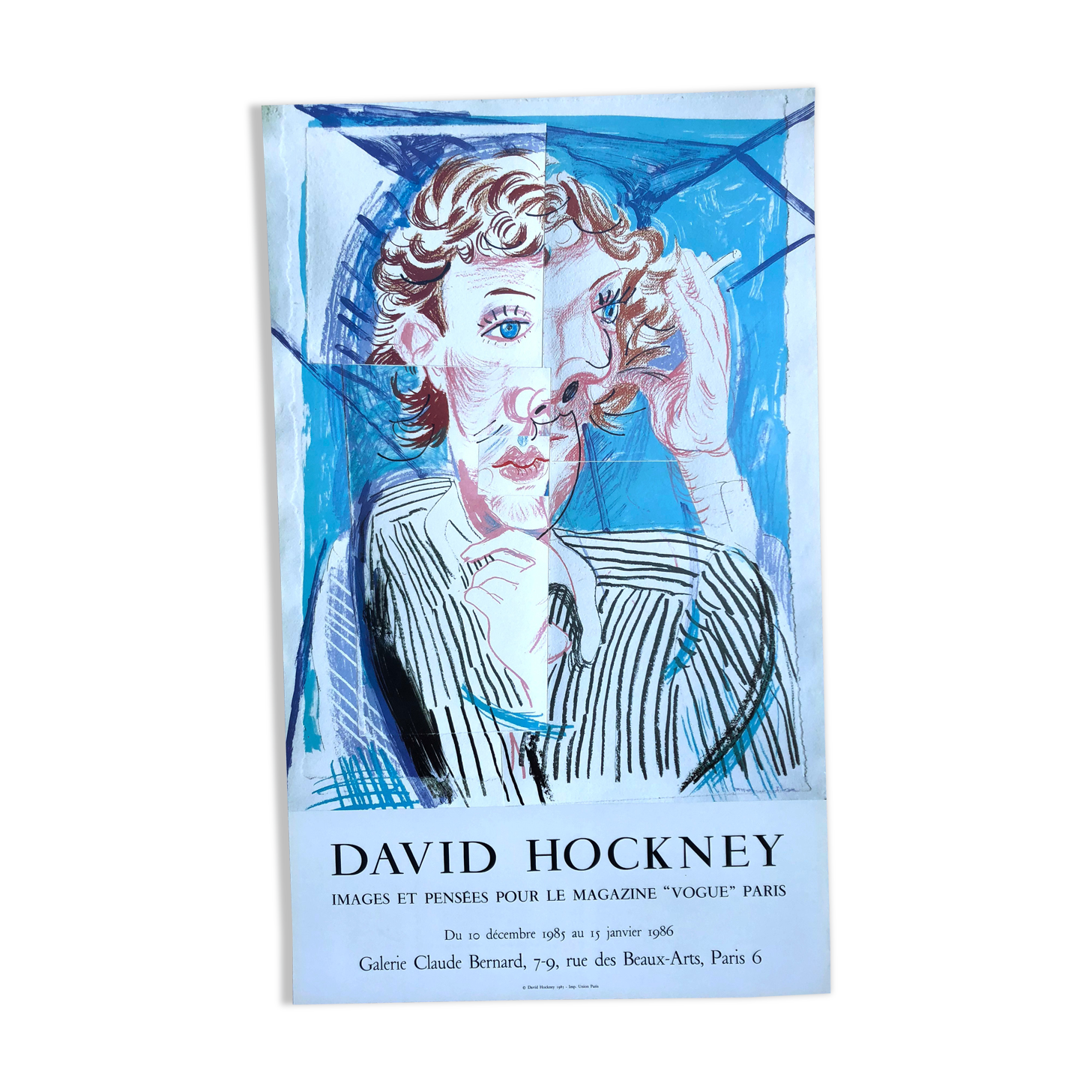 David hockney - offset poster - portrait of Jacques de Bascher 1975