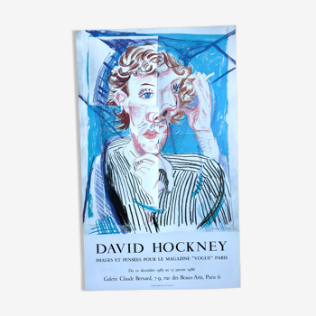 David hockney - lithographie affiche offset - portrait de Jacques de Bascher 1975