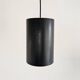 Set of 3 black cylinder pendant lamps, by Eila & John Meiling for Louis Poulsen, Denmark 1967