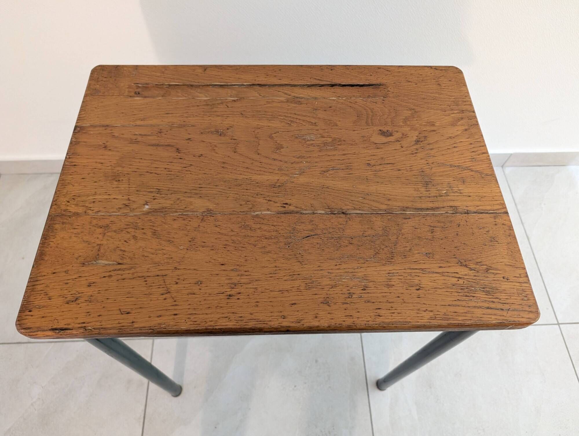 Vintage wooden and metal school desk